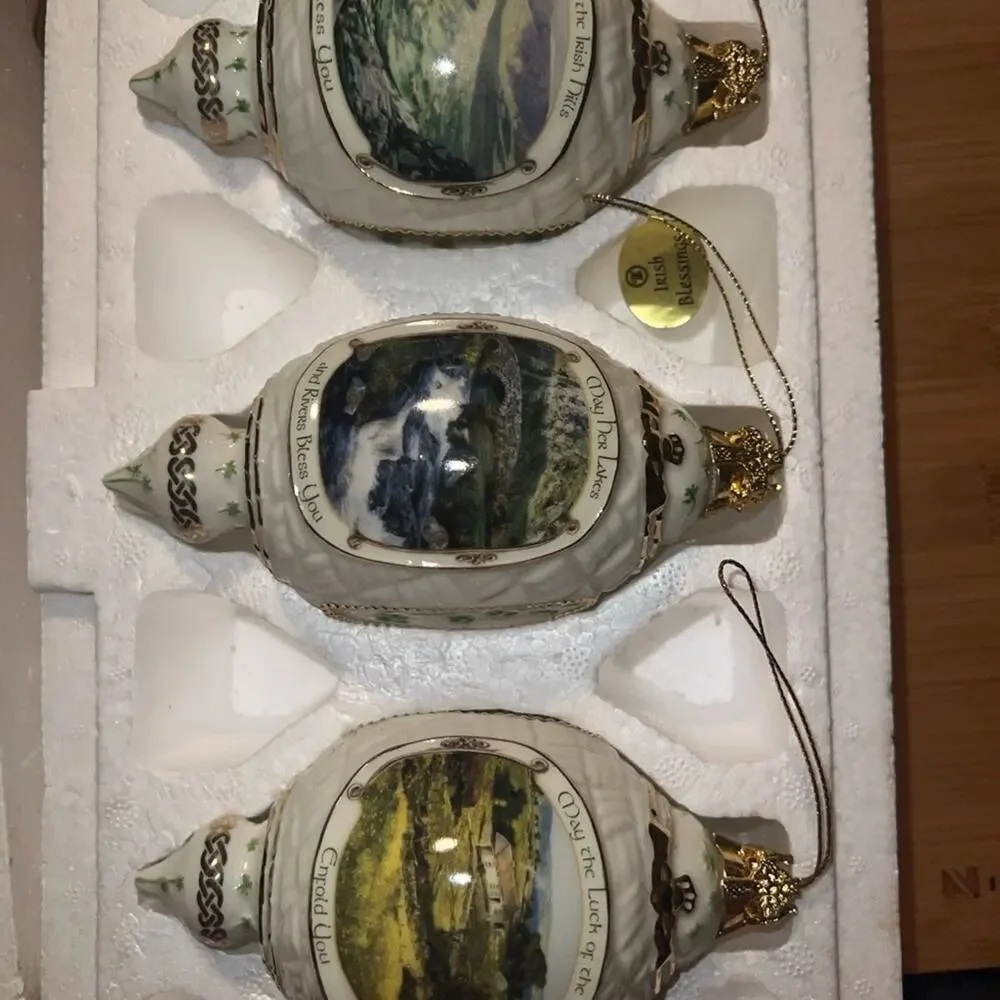 Bradford Edition Irish Blessing Heirloom Porcelain Ornaments